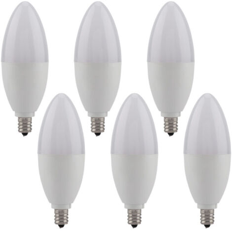 6 ampoules LED E12 pour bougies, bougeoir décoratif à lumière blanc chaud de 5 W