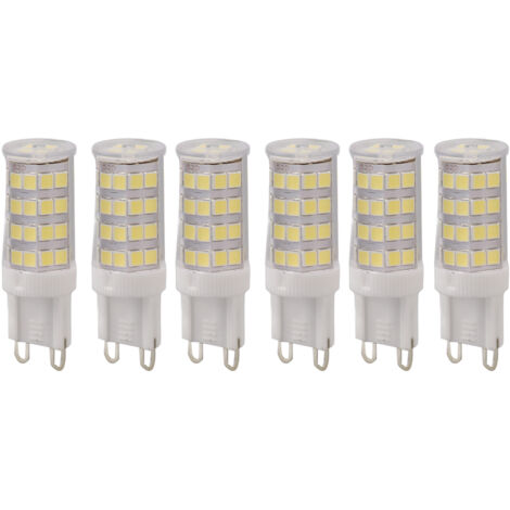 6 Ampoules LED G9 5W 6000K Blanc Froid, 6 Pièces, Non Dimmable, pour Ventilateur de Plafond, Lustre, Garage, 110-130V AC