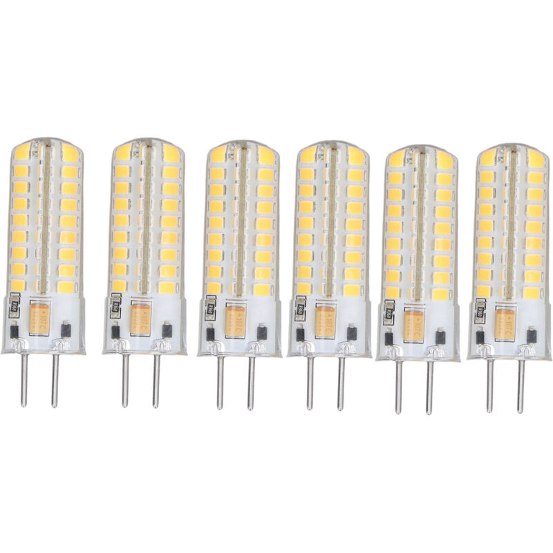 6 Ampoules LED GY6.35 7W 12V AC/DC, 700lm, 72 LEDs, Lumière Chaude 2700K-3000K, Pour Lampes Suspendues et Plafonniers