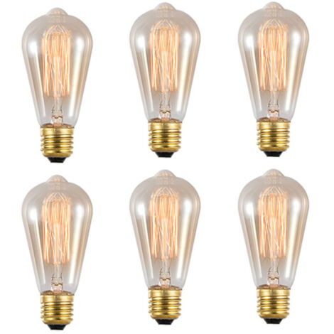 6 Ampoules Vintage ST64 E27 40W 110V - Lot de 6 pour Décoration Intérieure Rétro