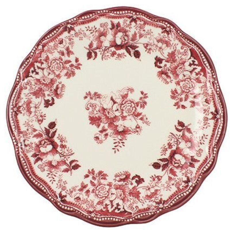 6 x assiettes plates FAUSTINE rose - 20cm - Porcelaine - Novastyl