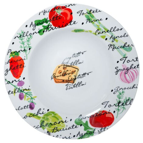 6 Assiette à Pâtes 27 Cm - Tutti Pasta - Cosy & Trendy