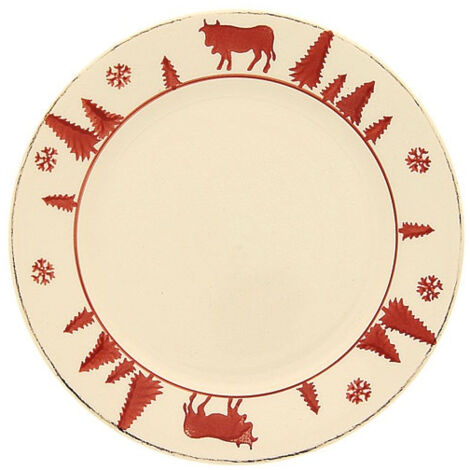 6 Assiette Dessert 21.5 Cm - Vache Rouge - Table Et Cook