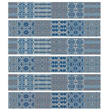 6 autocollants de carreaux marocains pour sols, escaliers, salle de bain, cuisine, décoration murale imperméable, autocollants muraux art, papier peint antidérapant.