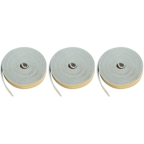 6 Bandes Isolantes Autocollantes en Mousse pour Portes et Fenêtres, Joint d'Étanchéité Gris, Lot de 6 Pièces