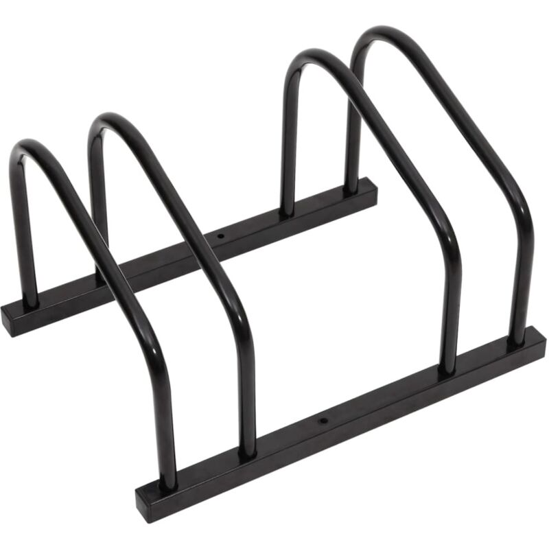 Vidaxl Bike Rack For 2 Bikes Black Steel, Black