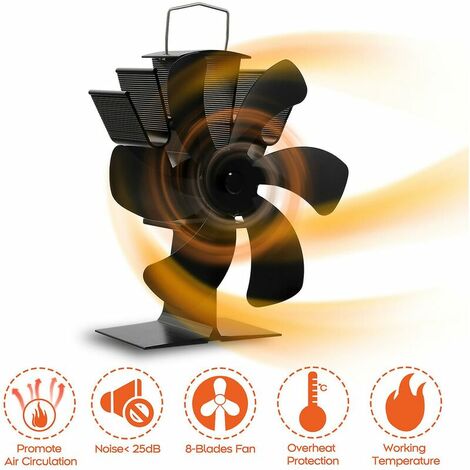 6-blade Hot Air Fan Fireplace Fan Blade Of Fan Burning Wooden Box 8 Color