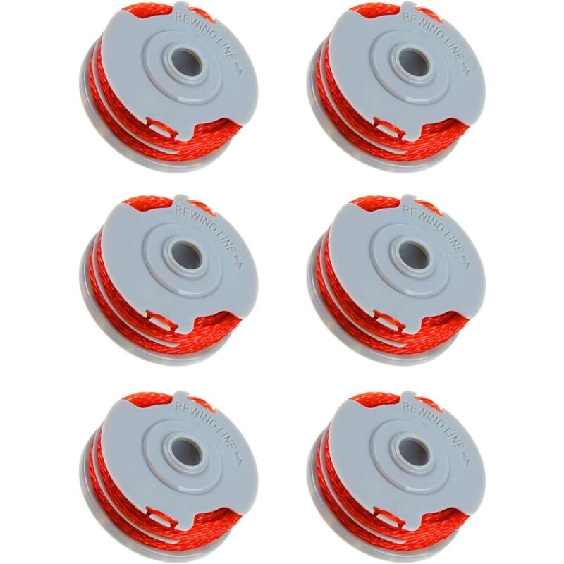 6 bobines de rechange pour débroussailleuses 1.5 mm - red
