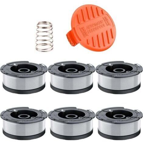 6 Bobines Fil Coupe Bordure Compatible Black Decker ST5530 GLC3630 STC1820 BESTA530 525 avec Ressort
