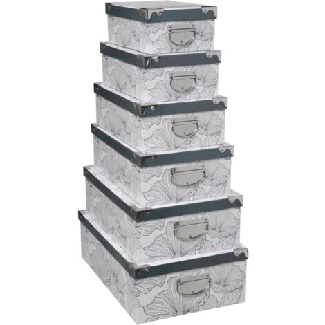 6 boîtes delicatesse noir et blanc coins métal - 5five