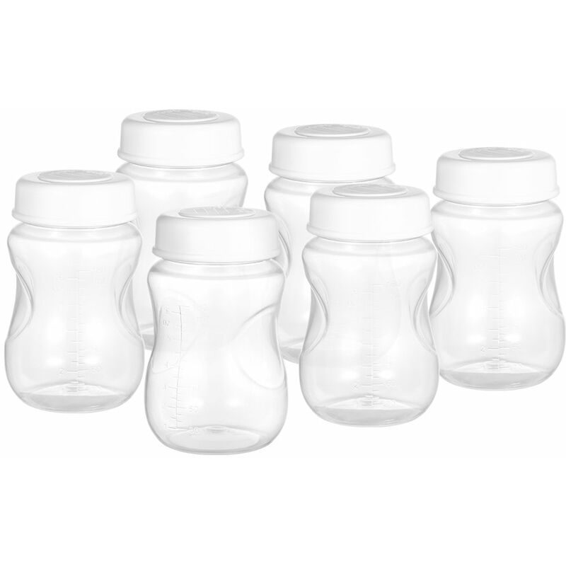 

Happyshopping - 6 botellas de leche materna con tapa a prueba de fugas, cuello ancho, sin BPA, 180 ml / 6,1 oz, botella de almacenamiento para