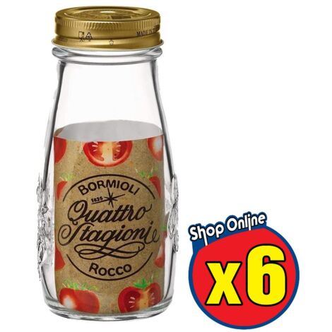 6 BOTTIGLIE BORMIOLI QUATTRO STAGIONI DA 400 ML CON TAPPI 56 MM