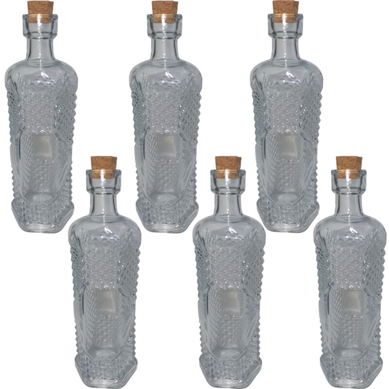 6 Bottiglie In Vetro 150 Ml Con Tappo Per Liquori Limoncello Wisky ...