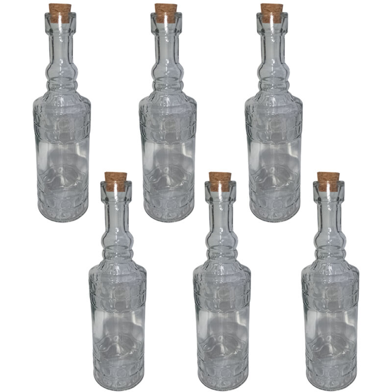 6 Bottiglie In Vetro 150 Ml Con Tappo Per Liquori Limoncello Wisky ...