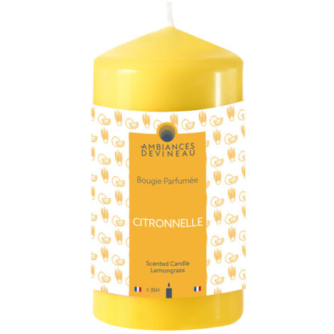 6 Bougie Cylindrique Citronnelle 35h - Devineau