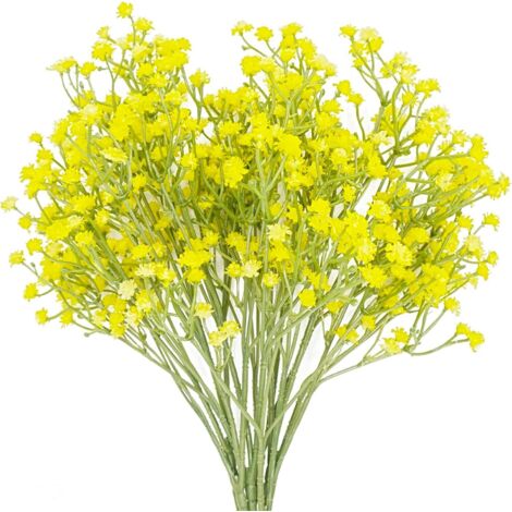 6 bouquets de fleurs artificielles, 20,5 pouces, composition pour baptême à 3 pointes, idéal pour décorations de fêtes familiales et centres de table