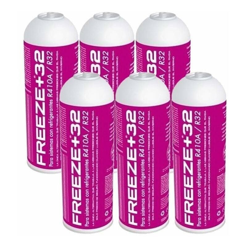 6 Bouteilles de réfrigérant à gaz écologique Freil Organic +32 350gr Substitute R32, R410A