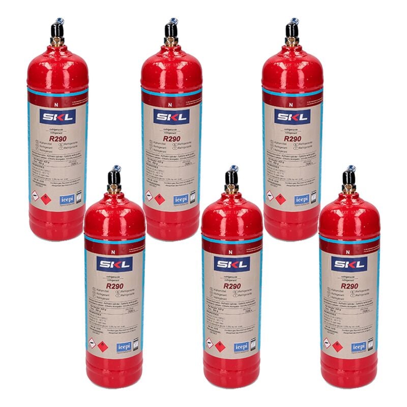 6 bouteilles de gaz réfrigérant R290 370gr Propane