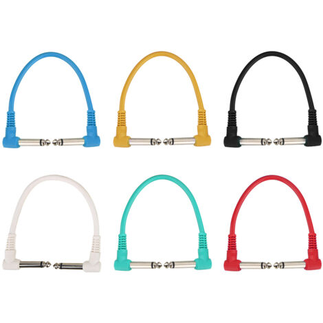 6 Câbles Audio Droits 1/4" pour Pédales d'Effet Guitare Électrique - Lot de 6