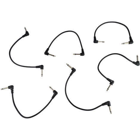6 Câbles de Pédale de Guitare, Cordons de Raccordement pour Instruments de Musique, Fils d'Effets Électriques pour Musiciens, avec 2 Têtes Coudées
