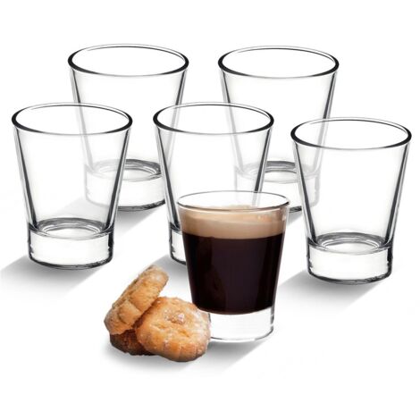 6 CAFFEINO BORMIOLI BICCHIERI TAZZINE PER CAFFÈ ESPRESSO IN VETRO TRASPARENTE