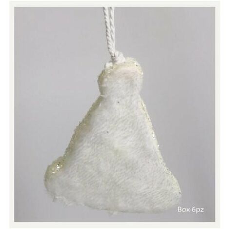 6 cappellini innevati 9 cm per albero di natale - colore bianco - decorazioni addobbi