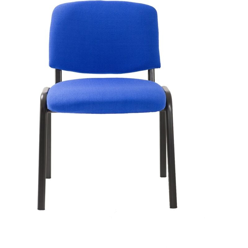 Idralite - Lot de 6 chaises de visiteurs chaise bureau salle d'attente tissu bleu