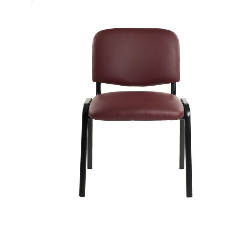 Chaises de visiteurs empilables siège salle d'attente similcuir bordeaux 6 pcs