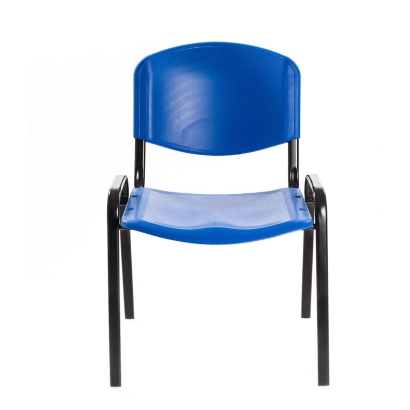 Idralite - 6 chaises de visiteurs empilables chaise salle d'attente conférence plastique bleu