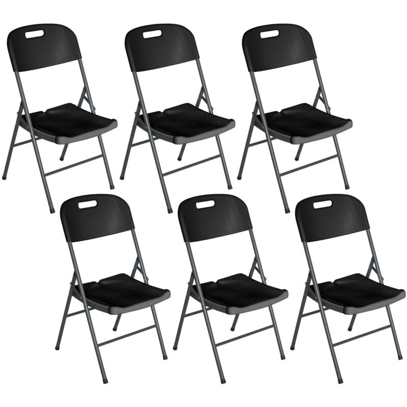 7h Seven House - Lot 6 chaises pliantes avec poignée 47x58x87cm 7house