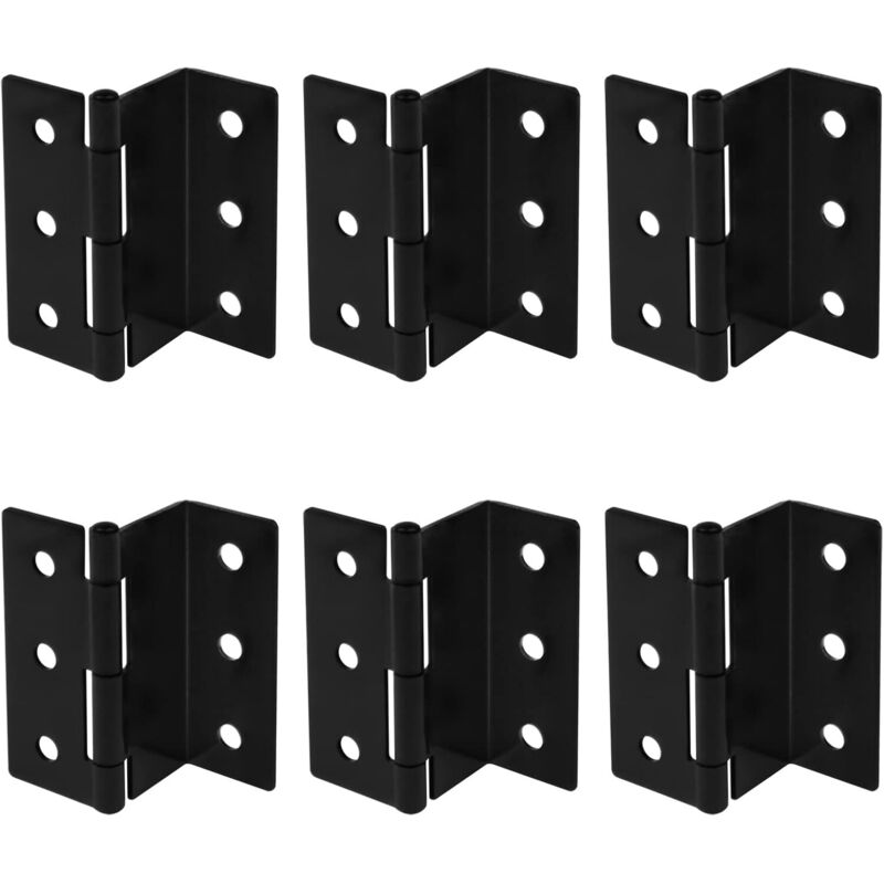 Csparkv - 6 charnières demi-surfaces de 76mm de longueur, charnières de coffre, charnières décalées de porte, épaisseur de 1,8 mm, charnières de