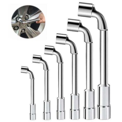 6 chiavi a forchetta a forma di L da 7/8/9/10/11/12 mm, manicotto per tubi a forma di L, gomito perforato, strumento per riparazione auto, per riparazioni, condutture, manutenzione di biciclette e aut