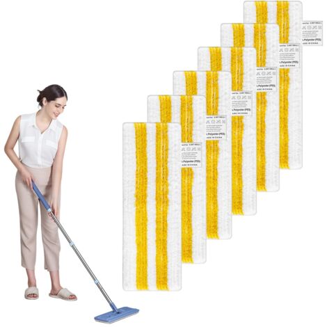 6 chiffons en microfibre pour Kärcher nettoyeur vapeur, compatibles avec les buses de sol SC1, SC2, SC3, SC4, SC5, haute absorbabilité, pour la plupart des types de sols. Remplacement EasyFix