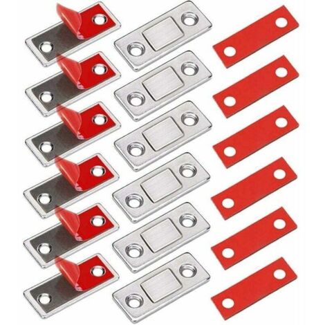 6 cierres magnéticos ultrafinos para puertas de armarios, cierres adhesivos para muebles, potentes imanes para puertas correderas, cajones, ventanas y armarios.