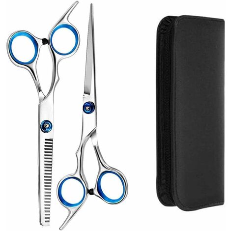 6 "Ciseaux de Coiffure Ciseaux à Désépaissir Kit Ciseaux Cheveux Professionnels en Acier Inoxydable avec (2 Pcs)