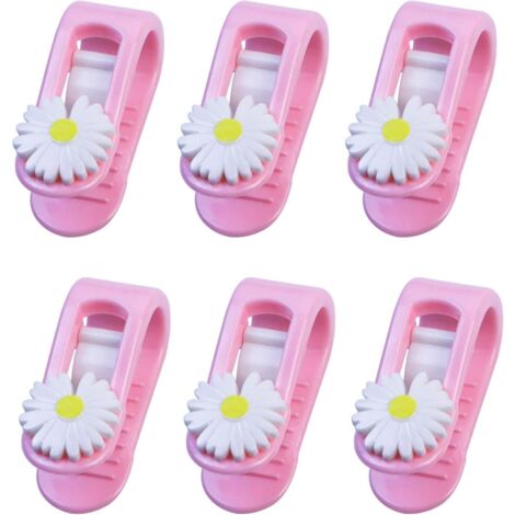 6 clips de housse de couette en forme de fleur sans aiguille (rose)-Fei Yu