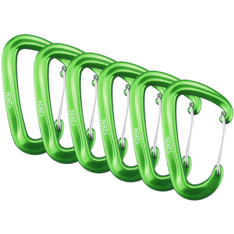 

6 Clips PCS mosqueton 12kn Heavy Duty mosqueton para hamacas de excursion que acampa Backpacking, Verde