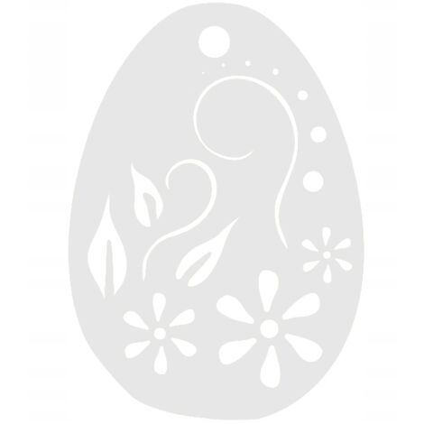 6. Colgante con forma de huevo con motivo floral, decoración de ventana de Pascua, blanco