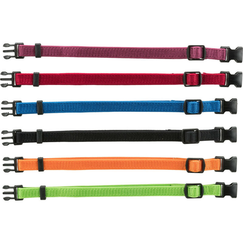 

6 collares S-M de 17 a 25 cm x 10 mm para cachorros, 6 colores diferentes