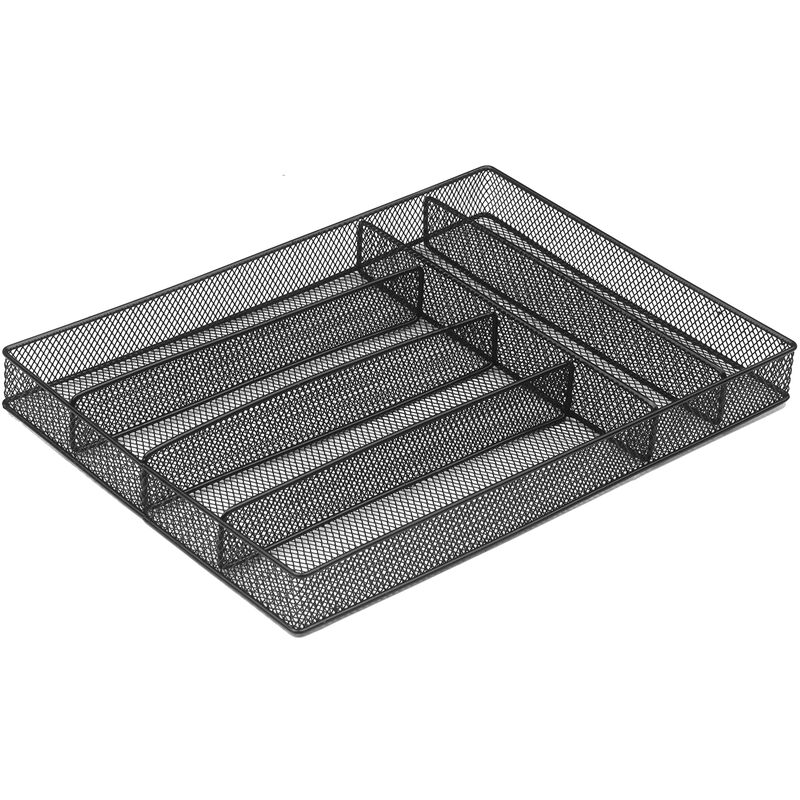 

6 compartimentos Malla de metal Cubiertos Cubiertos Bandeja Organizador Tenedores Cucharas Cuchillos Utensilios Almacenamiento Cesta Titular