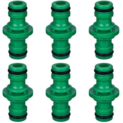 6 Connecteurs Mâles Doubles pour Tuyau d’Arrosage – Raccords Universels en Plastique Vert – Compatible avec Tous Systèmes d’Irrigation