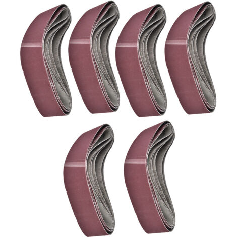 6 courroies abrasives 915x100mm pour ponceuse à bande, grains variés 60 à 180