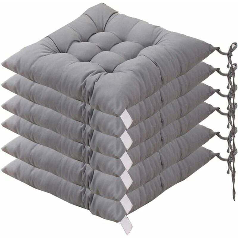 6 coussins de chaise carrée 40x40 coussin de siège coussin de décoration intérieure coussin matelassé chaise coussin de chaise bureau confortable et