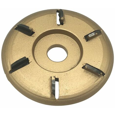 6-Dents Sculpture En Bois Power Tool Disque Fraise Du Bois Turbo Plateau The Pour 16 Mm D'Ouverture Creuser Angle Grinder, D'Or Arc