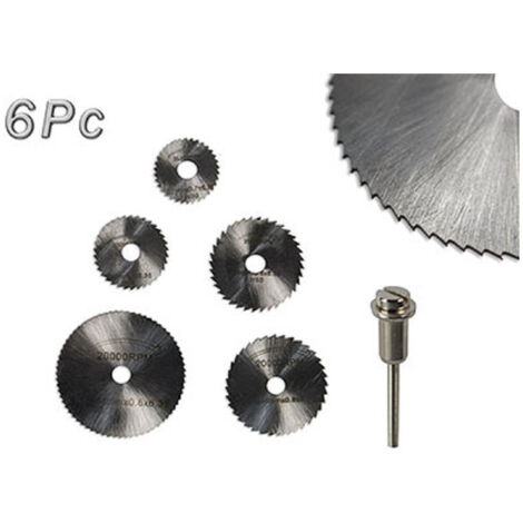 6 Disques De Coupe Avec Broche Dremel Lames Circulaires Différentes Tailles Diy