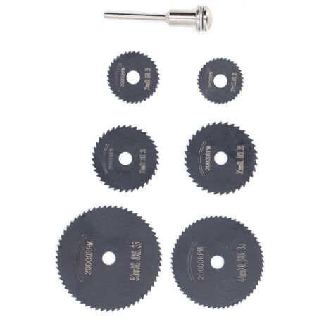 6 Disques de Coupe HSS pour Perceuse, Lames Circulaires en Acier Rapide avec Queue 1/8"