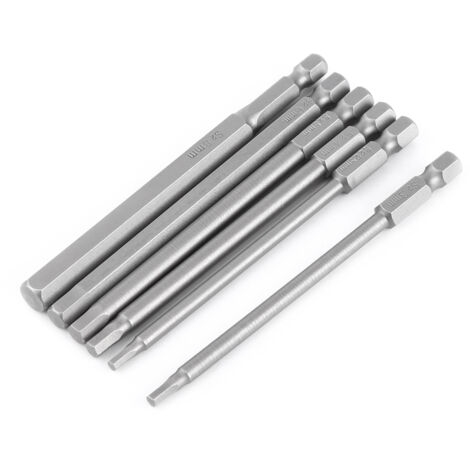 6 embouts de tournevis magnétiques hexagonaux 100mm, tige 1/4" pour vissage précis