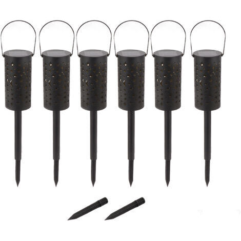 6 ensembles lampe de jardin solaire LED lumière étanche pour paysage étoile lune lampe de prise de sol pour pelouse extérieure Patio passerelle