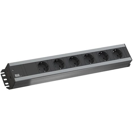 6-fach Bachmann Steckdosenleiste, 90° - mit Schalter - 2 m
