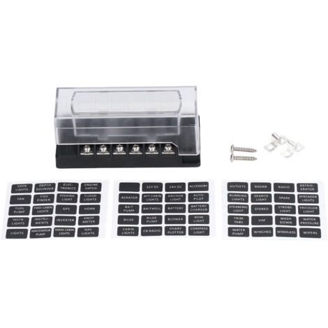6-fach Flachsicherungsblock, Marine-Sicherungshalter mit LED-Anzeige, hochwertiges Material für Auto, Boot, Wohnmobil, LKW.
